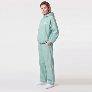Women's <b>Waterproof</b> <b>Tracksuit</b> Baggy Windbreaker Jacket Lightweight Wide Lef Rain Trouser Custom Logo Nylon <b>Tracksuit</b> Full Length - Product Image 3