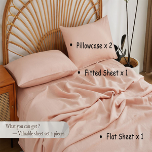 Breathable Cooling Flat Fitted Sheet <b>Sets</b> Ultra Soft Natural Flat Fitted Sheet <b>Sets</b> - Product Image 5