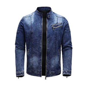 High Quality Premium 100% Cotton Denim <b>Jacket</b> for Men Vintage Ripped <b>Slim</b> <b>Fit</b> Streetwear Windproof Eco-Friendly Winter Front - Product Image 1