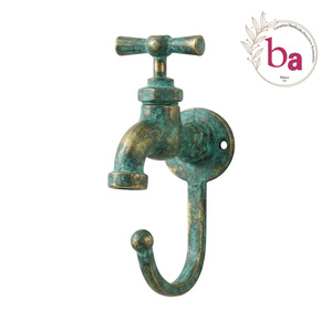 <b>Beads</b> <b>Art</b> Ba Vintage Metal Wall Hook Faucet Design Handmade Single Hook Multifunctional Adjustable Self-adhesive Fish Style - Product Image 3