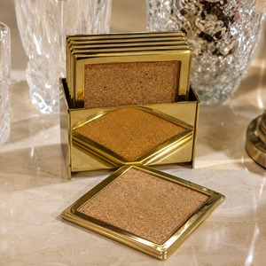 Brass <b>Drink</b> <b>Coaster</b> Set Manufacturer Luxury Metal Beverage <b>Coasters</b> for Coffee Tea Wine Glass Home Hotel Restaurant Wholesale - Product Image 1