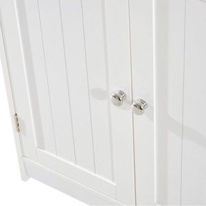 Mobiletto da bagno bianco a 2 ante con ripiano per lavabi da bagno - Product Image 5