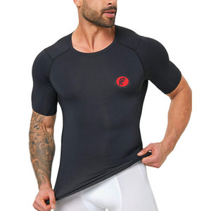Custom <b>Men</b> Compression Shirts Short Sleeves Moisture Wicking <b>Stretch</b> Fitness Workout Sports Wear OEM Manufacturing Service - Product Image 1