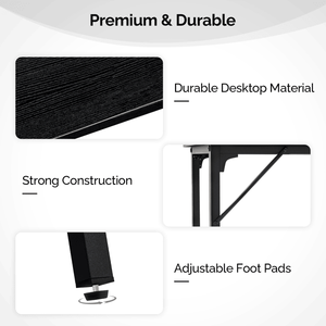 71-Inch Black <b>Bar</b> <b>Table</b> with Durable MDF Top and Metal Frame 209 Lbs Capacity Pub Height for <b>Kitchen</b>/<b>Bar</b> Counters - Product Image 2