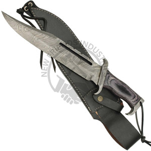 Nouveauté : Couteau Bowie en acier Damas de 15 pouces avec manche en bois, couteau de survie de collection, lame fixe tranchante, couteau de chasse d'extérieur - Product Image 6
