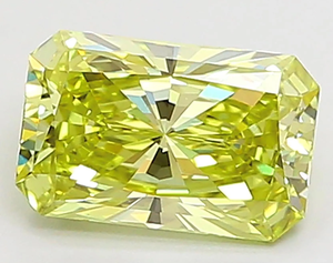 Diamante amarillo de fantasía cultivado en laboratorio, corte radiante, piedra suelta rectangular para la fabricación de joyas - Product Image 1