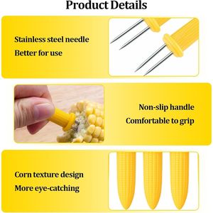 Set di 24 Supporti per Pannocchie di Mais per Casa e Barbecue, Spiedini per Mais alla Griglia e Mais su Pannocchia, Utensili per Carne e Pollame - Product Image 2