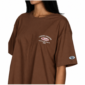 T-shirt pour femme en coton biologique, col rond, brodé, coupe ample, vente en gros auprès d'un fabricant de vêtements du Bangladesh - Product Image 1