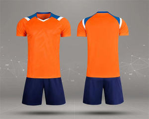 Ensemble de maillots de football pour hommes avec shorts, polyester respirant, vêtements de sport pour adultes, impression par sublimation, design col en V, plusieurs couleurs - Product Image 4