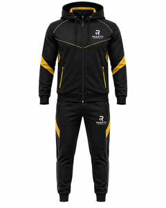 Sudadera con capucha de forro polar transpirable con logotipo personalizado para hombre, conjunto deportivo con diseño de paneles personalizados, chándal para correr y fitness para hombre - Product Image 1