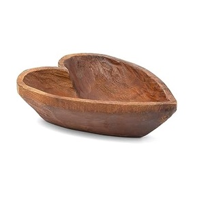 Tazón de Madera Hecho a Mano en Forma de Corazón, Ecológico, Rústico, para Servir Ensaladas, Frutas, Dulces, Decorativo para la Encimera - Product Image 1