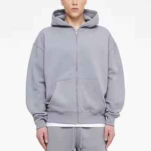 High Quality Quarter Zip <b>Pullover</b> Hoodie <b>Men's</b> Custom Foam Printing Logo 100% Cotton Heavyweight Fleece - Product Image 2