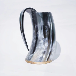 Natural Ox Horn Drinking Cup Hand Carved Viking Pattern Horn Mug for <b>Beer</b> Whiskey Mead - Product Image 3