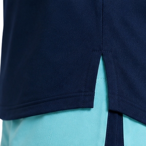 Ensemble de t-shirt et short de sport pour femme bleu marine et aqua, à demi-zip, séchage rapide, manches courtes, vêtements de sport, gym, fitness, course à pied, entraînement - Product Image 6