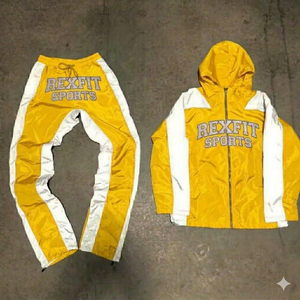 Wholesale Custom Made Design Windbreaker Tracksuit Hooded Jacket and <b>Pants</b> Lightweight Sportswear Set For Men's REXFIT SPORTS - Product Image 5