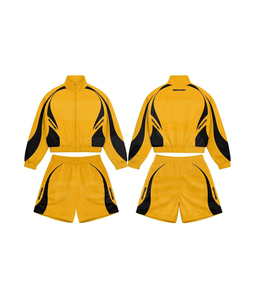 Unisex Tracksuit 2 Piece Zipper Jacket <b>Shorts</b> Set Full Sleeve Stand Collar Color Blocking Sporty Style Spring Adult Lightweight - Product Image 5
