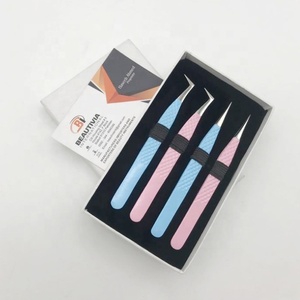 Pince à épiler droite volume russe avec logo personnalisé Applicateur de beauté durable en acier inoxydable avec pointe pointue pour les sourcils - Product Image 5