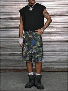 เสื้อยืดแขนกุดลายดาวประดับเพชรขายส่ง เสื้อผ้าสตรีทแวร์ผู้ชายทรงโอเวอร์ไซส์ รับทำโลโก้ตามสั่ง ผู้ผลิต OEM - Product Image 5