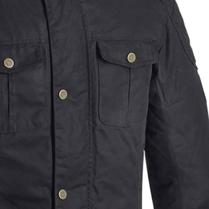 Blouson de moto noir pour homme, manches longues, coupe-vent, polyester, toutes saisons, équipement de conduite - Product Image 4