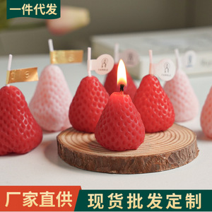 Strawberry Scented <b>Candle</b> Natural Soy Wax Aromatherapy <b>Candle</b> Premium Strawberry Fragrance <b>Candle</b> for Home Decor - Product Image 3