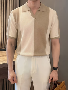 Camiseta de Verano de Manga Corta para Hombre, Estilo Casual, Deportivo, Vintage, con Rayas en Contraste, Servicio OEM - Product Image 3