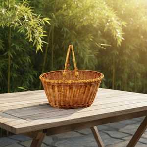 Panier de rangement en rotin tressé pour usage domestique - Panier décoratif artisanal en rotin tressé pour fleurs fraîches au meilleur prix en Inde - Product Image 4