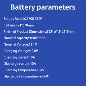 Batterie au lithium rechargeable Blusenergy 21700 11,1 V 10000 mAh 10 Ah 12 V avec connecteur BMS pour robot et appareils portables - Product Image 3