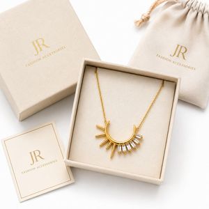 Collar Celestial Sunburst con Colgante de Zirconia para Marcas de Joyería de Boutique - Product Image 4