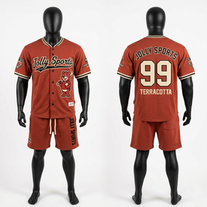Mens Baseball Jersey Short <b>Set</b> GSM Premium Polyester Mesh Brown Pinstripe Panels Sublimation Custom Logo men short <b>set</b> for men's - Product Image 3
