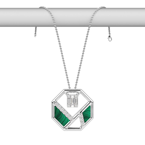 Collier pendentif en diamant de laboratoire de luxe, or blanc 14K 18K avec chaîne, élégant, or, platine, argent, bijoux fins modernes - Product Image 2