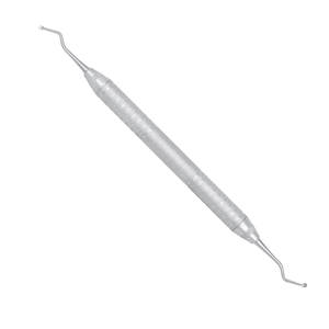 Instrument d'excavation dentaire en acier inoxydable à motif anglais 127/128 avec poignée ergonomique pour une utilisation de précision - Product Image 1