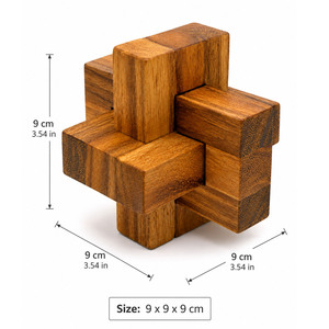เกมปริศนาไม้ชัมชา 3 มิติ ขนาด 9x9x9 ซม. |   ของเล่นไม้ลิงปอด ฝึกสมอง |   ขายส่ง ผลิตในประเทศไทย - Product Image 1