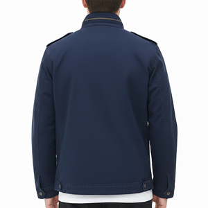 Chaqueta Vaquera Azul Oscuro de Talla Grande, Diseño Personalizado OEM/ODM, Estilo Urbano, Cuello Alto, Corte Holgado, para Invierno - Product Image 3