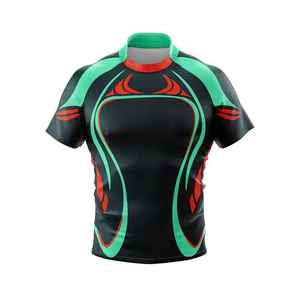 Premium Materials Rugby Uniform Fashion Wholesale Blank Sports <b>T</b>-<b>shirt</b> 100% <b>Polyester</b> Breathable Customizable Logo Rugby Jersey - Product Image 1