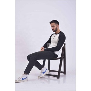 में रागलाण पूर्ण आस्तीन टी शर्ट नरम सांस हल्के जर्सी कपड़े के साथ पुरुषों के लिए <span class=keywords><strong>3</strong></span> बटन जेब हे गर्दन - Product Image 5