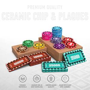 Juego de Fichas de Póker Lambent de 300/500 Piezas con 10/20 Placas, Fichas de Cerámica de 40/45/50 mm, 10/14/17 g, Incluye Bandeja - Product Image 3