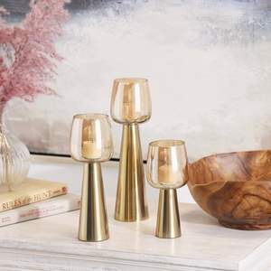 Portavelas Cónicos de Latón Pulido de Alta Gama – Estilo Escandinavo Minimalista – Decoración de Lujo para el Hogar y Hoteles de la Mejor Calidad - Product Image 4