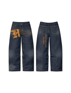 Dark Denim Jacket <b>Jeans</b> Set | Oversized Embroidered Denim Trucker Jacket & Pants | Streetwear Matching Set OEM Private Label - Product Image 3