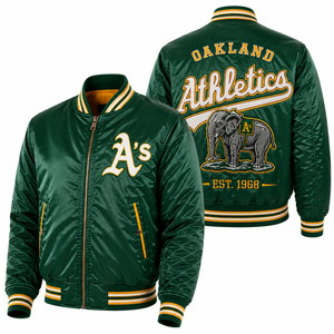 Custom Varsity Bomber <b>Jacket</b> Embroidered Chest Back <b>Patch</b> Smooth Nylon Satin Shell For Sports Club Uniform Catalog Listing Maker - Product Image 3