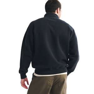 Sweat-shirt à col zippé noir pour homme personnalisé, streetwear haut de gamme, pull-over, fabricant de vêtements en marque privée OEM, fournisseur en gros - Product Image 6