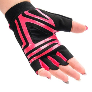 Gants de cyclisme demi-doigts noirs et roses en maille respirante unisexe pour l'été et le fitness - Product Image 3