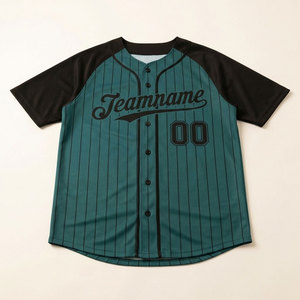 Camiseta de Béisbol Personalizada Sublimada de Dos Tonos con Mangas Raglán, Diseño de Rayas, Uniformes de Softbol para Hombre, Fabricante - Product Image 2