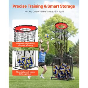 Rete da Allenamento Portatile con Ruote, Angolo e Altezza Regolabili, Attrezzatura per Allenamento di Pallavolo per Trainer - Product Image 4