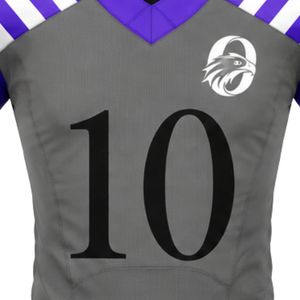 Maillot de football américain violet-gris à manches courtes – Tenue de sport professionnelle pour les entraînements et les performances d'équipe le jour du match - Product Image 6