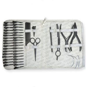 Customized Design Custom Logo Black Professional Hair <b>Extension</b> Tool Kit Micro Ring <b>Bead</b> Application Set - Product Image 6