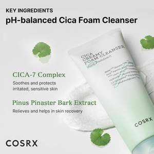 COSRX Pure Fit Cica Creamy Foam Cleanser 150ml Korean <b>Skin</b> Care Facial Cleanser Foam <b>Cleansing</b> - Product Image 4