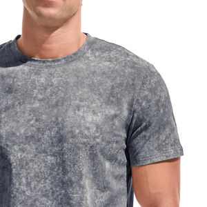 Camiseta de hombre personalizada con lavado ácido, cosida, informal, antiarrugas, transpirable, para adultos. - Product Image 2