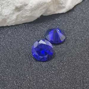 Zafiro natural redondo facetado, corte brillante, zafiro suelto en varios tamaños, gema azul para joyería al por mayor. - Product Image 2