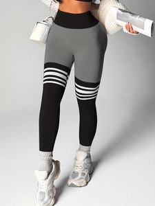 Premium Soft Cotton Stretch Fitness <b>Tights</b> | Breathable Elastic Workout Leggings | Slim-Fit Ladies Activewear Trousers - Product Image 1