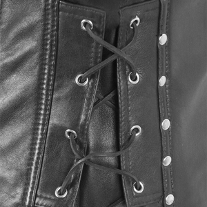 Gilet en cuir pour femme, design personnalisé, en cuir de vachette véritable, fermeture éclair, veste sans manches décontractée pour femme, style motard, en vente - Product Image 4